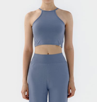 Conchwear 幕斯棉 瑜珈吊帶胸墊短背心 繡球花藍 CON032BLU