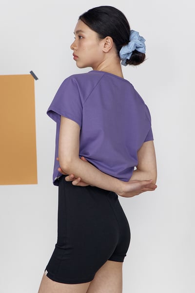 Dhyani 瑜珈短袖罩衫 陰影紫 CON064PUR5
