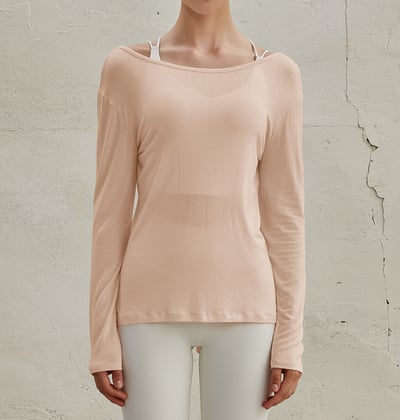 【熱銷】Conchwear 瑜珈兩穿長袖罩衫 淺粉色 CON048PNK5