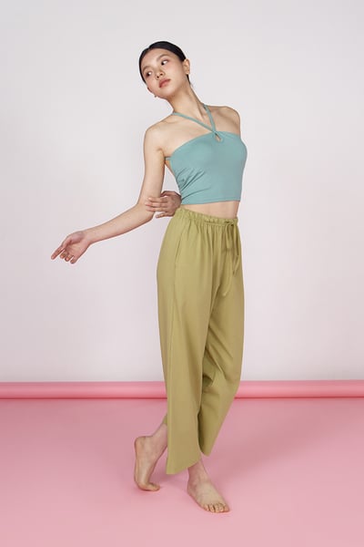 Dhyani 瑜珈寬鬆版直筒九分褲 芥末黃 CON112YEL5