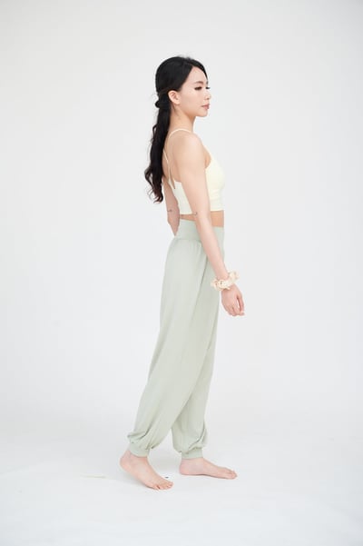 Happy yogi studio 高腰瑜珈束腳寬褲 鼠尾草綠 HYS007GRN6
