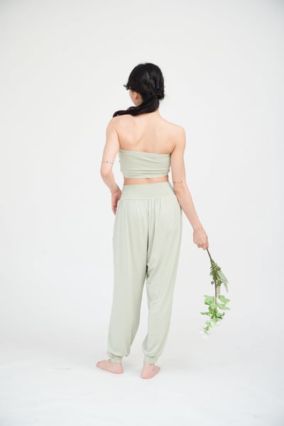 Happy yogi studio 高腰瑜珈束腳寬褲 鼠尾草綠 HYS007GRN3