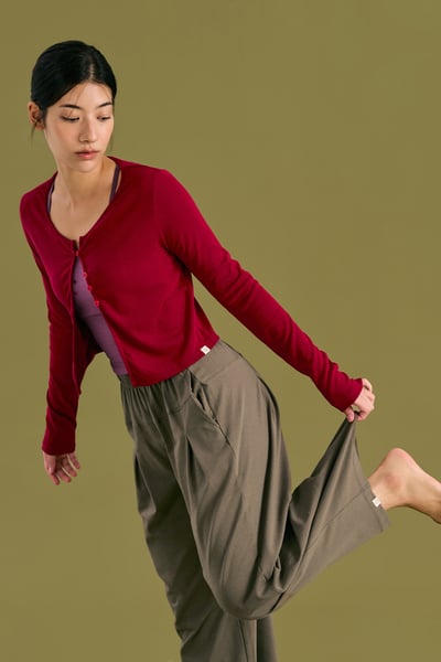 Dhyani 開襟長袖罩衫 紅色 CON124RED3