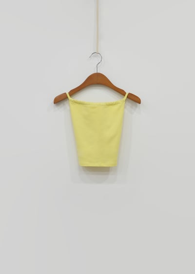Sohamsoham 瑜珈抽皺造型胸墊短背心 黃色 SOH002YEL7