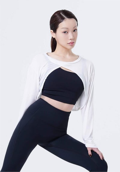 Conchwear 短版兩穿長袖罩衫 白色 CON116WHT7