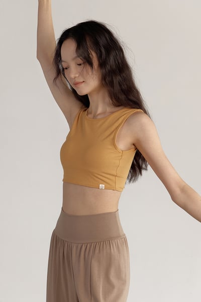 【熱銷】Dhyani 修習瑜珈胸墊短背心 起司黃 CON016YEL4