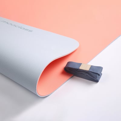 Moaclass 雙面兩用健身瑜珈墊 珊瑚-霧藍 MOA012