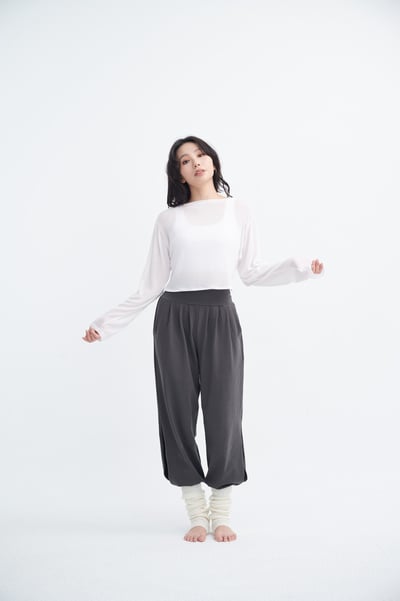 Conchwear 短版兩穿長袖罩衫 白色 CON116WHT4