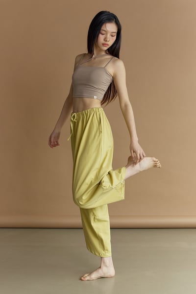 【熱銷】Dhyani 瑜珈闊腿款收腳寬褲 檸檬黃 CON059YEL5