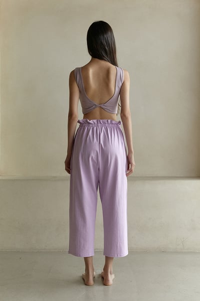 【熱銷】Dhyani 瑜珈寬鬆款口袋八分褲 丁香紫 CON024LIC4