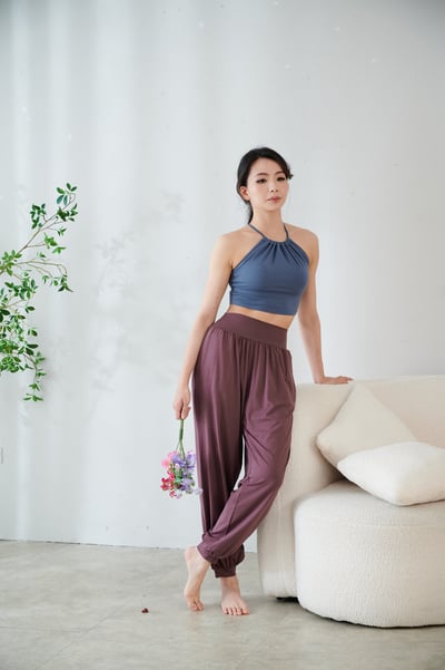 Happy yogi studio 高腰瑜珈束腳寬褲 煙燻紫 HYS007PUR5