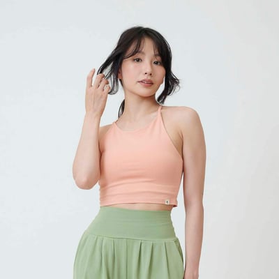 Conchwear X型削肩款胸墊短背心 鮭魚橘 CON117ORG1