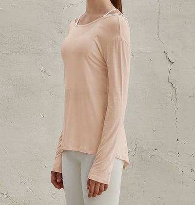 【熱銷】Conchwear 瑜珈兩穿長袖罩衫 淺粉色 CON048PNK6