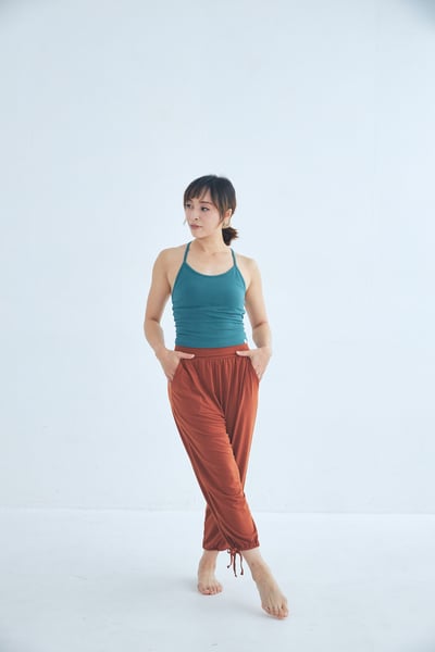 【6色】Sohamsoham 瑜珈側開岔綁帶束腳寬褲 磚紅色 SOH001BRK2