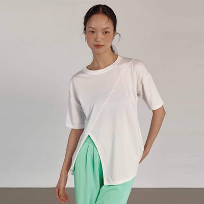 Dhyani 落肩兩穿短袖罩衫 雪白色 CON103WHT1