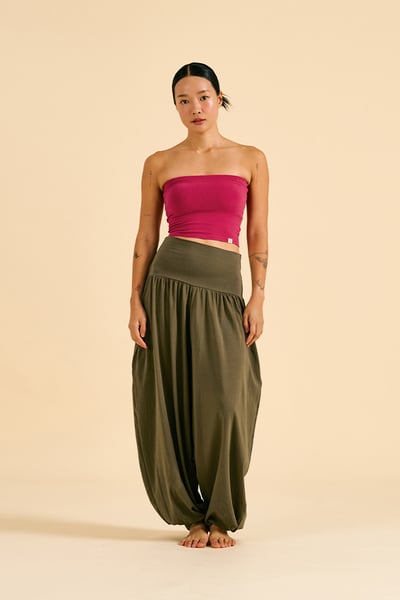 Dhyani 流動束腳氣球寬褲 墨綠 CON136GRN