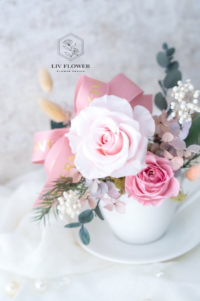 韓國KFAA不凋花 體驗課-花茶杯1