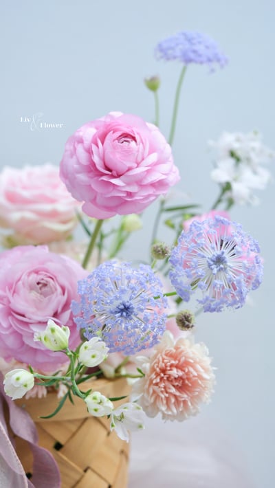 鮮花花籃-英國TQUK融合式鮮花證照體驗課4