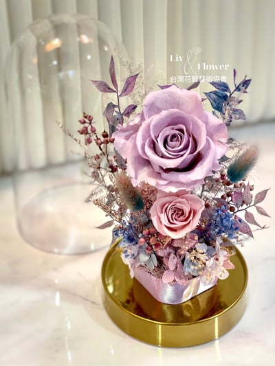 英國TQUK/日本AUBE/韓國KFAA 不凋花證照課程 共通體驗課-玻璃罩花禮1