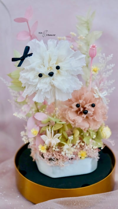 不凋花狗狗玻璃鐘罩｜Always By Your Side 系列2