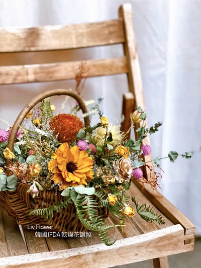 乾燥花體驗課 乾燥花花籃2