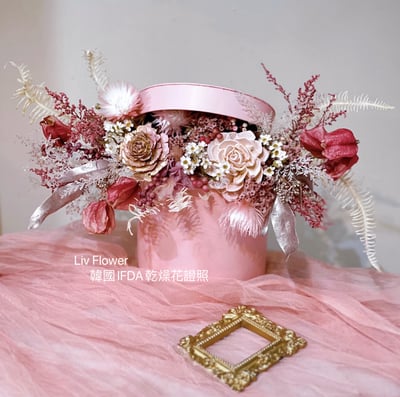 韓式 乾燥花體驗課2-花帽盒1