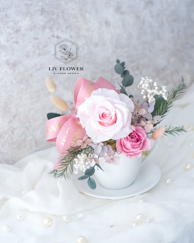 韓國KFAA不凋花 體驗課-花茶杯2