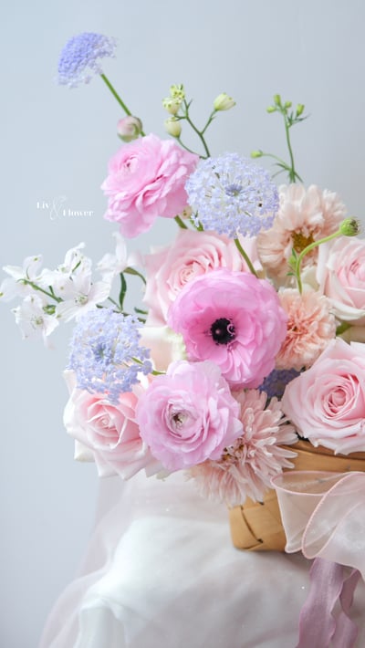 鮮花花籃-英國TQUK融合式鮮花證照體驗課3