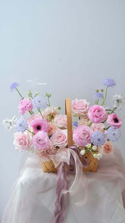 鮮花花籃-英國TQUK融合式鮮花證照體驗課6