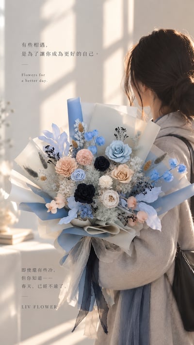 早春晴朗主題Ⅰ 不凋花花束訂製2