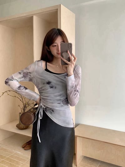 水墨暈染親膚長袖上衣5