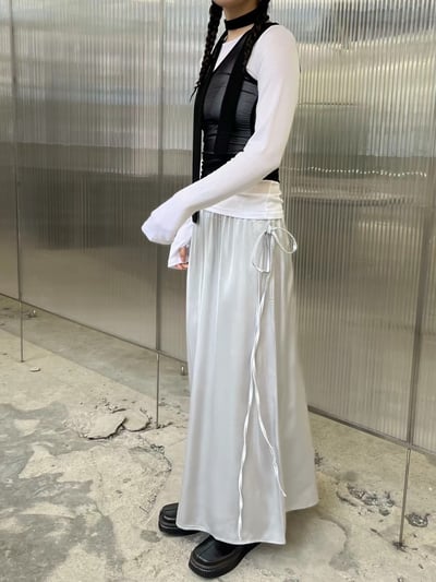 正韓 波光粼粼緞面光澤長裙2