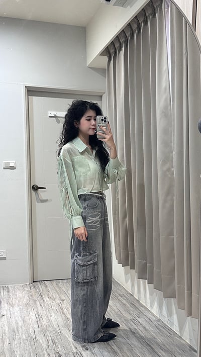 日牌蝴蝶結綁帶罩衫7