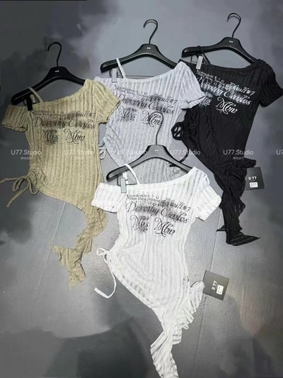 迷人焦點 微透單肩飄帶上衣13