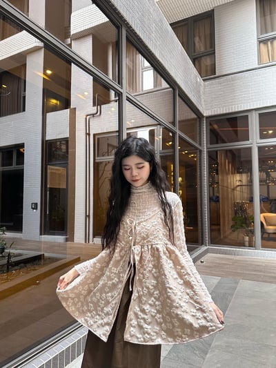 泡泡立體小花綁帶背心2