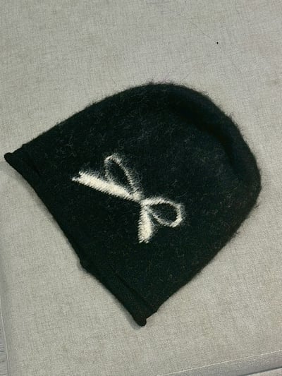 蝴蝶結堆堆針織冷帽8