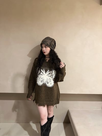 y2k蝴蝶破碎感寬鬆毛衣10