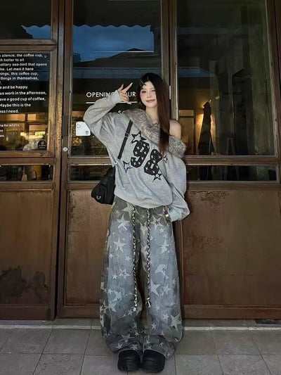 慵懶風毛絨絨一字領上衣12