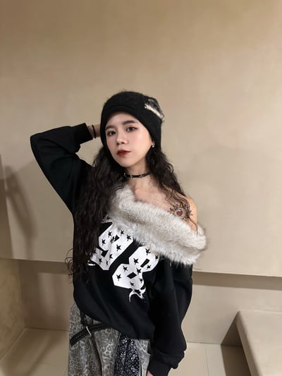 蝴蝶結堆堆針織冷帽4