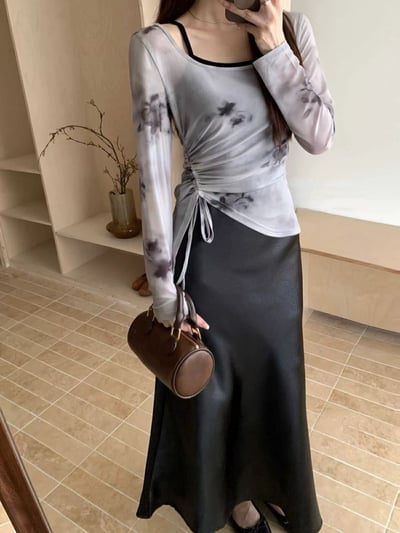 水墨暈染親膚長袖上衣4