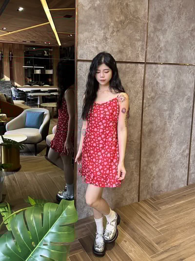 春夏氣息 碎花細肩短洋3