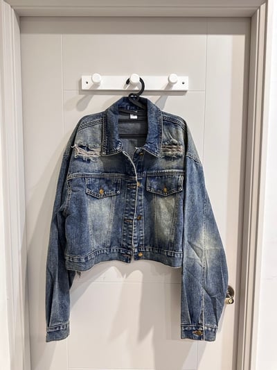 復古刷色刷破重磅牛仔外套8