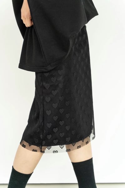 正韓設計師款 愛心網紗雙層六分裙4