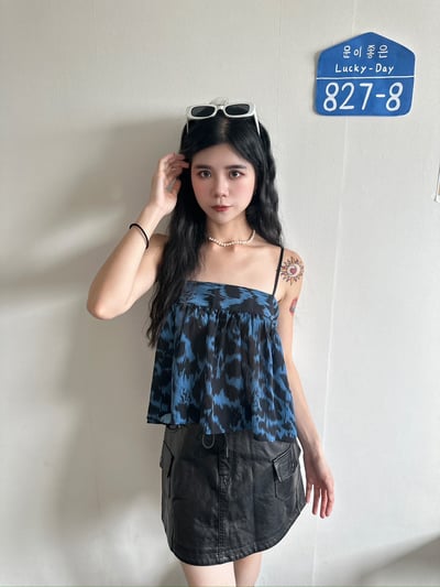 正韓 高級感鬆緊皮裙1