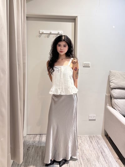 正韓 法式蕾絲綁帶小花邊背心4