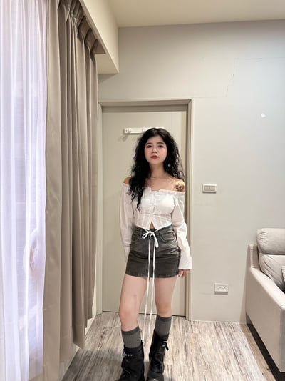 貓鬚炭灰牛仔短裙4