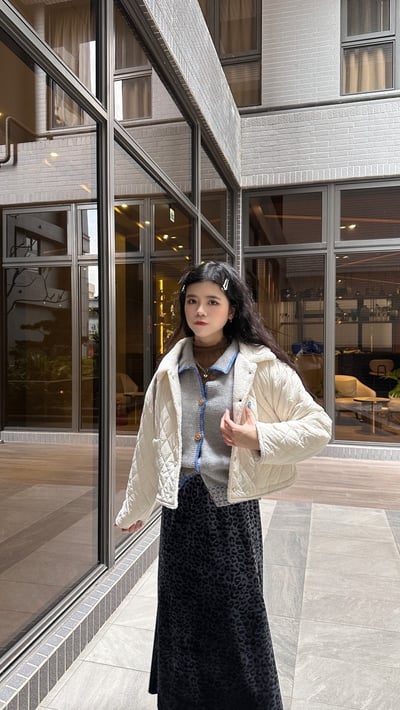 考克撞色針織開衫毛衣9