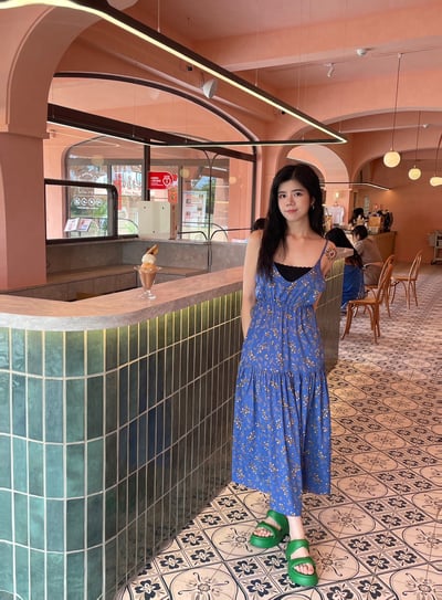 正韓 渡假首選絕美花花細肩長裙6