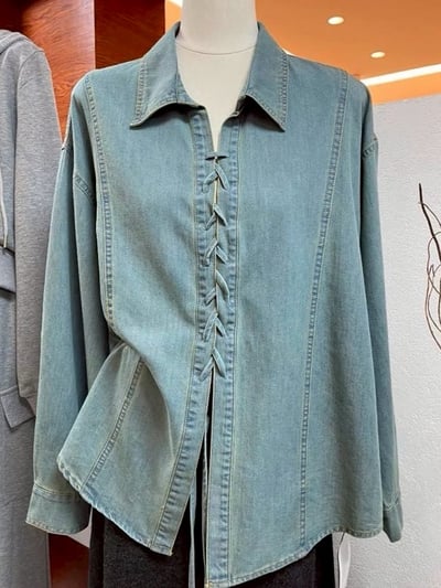 親膚牛仔軟料襯衫1