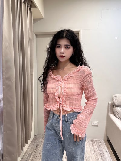 絕美重工花邊罩衫1